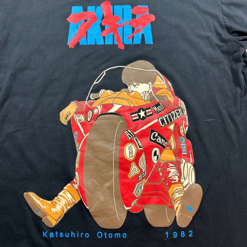 Akira Anime Katsuhiro Otomo 1982 Kaneda Motorcycle Graphic T-Shirt Mens L Black
